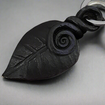 Forged Leaf Keychain